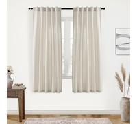 XTMYI Oatmeal Beige Back Tab/Hook Belt Linen Cotton Sheer Curtains 72 Inch Length for Bedroom 2 Panels Set