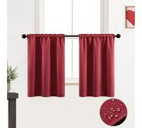 XTMYI Red Small Window Curtains for Kitchen Decor,Set of 2 Panels,24 Inch Length