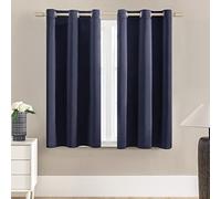 XTMYI Waterproof Bathroom Shower Window Curtains,Blackout Privacy Grommet Light Heat Blocking Shades,36 x 48 Inch Length,Dark Navy Blue