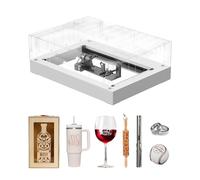 xTool S1 Rotary Roller and Riser Base Kit, 5.3 in Working Height | White Color, 5.3 In Working Height, Engraves Tumblers, Baseball Bat, Mug, Wine Glass, For S1