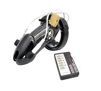 Xtoyz4U Electric Shock Chastity Device Adjustable Male Chastity Cage Electric Shock Pulse Men's Plastic Chastity Lock Penis Lock Adjustable Clasp Ring Adult Sex Toys Black