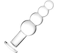 Xtoyz4U Glass Anal Beads, Crystal Penis Butt Plug with Graduated Beads Sex Toy G-spot Clitoris Vaginal Personal Massage Stimulation, Anal Training Expander Dildo for Men/Women Masturbation (Clear)