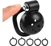 Xtoyz4U Male Chastity Cage - Tease Small Cock Cage Chastity Device with 5 Size Rings - Penis Exercise Bondage Sex Toy to Prevent Erection for Men’s Adult Games