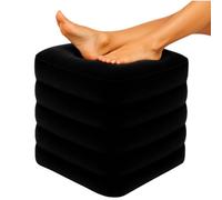 Xtra-Comfort Inflatable Ottoman - Foot Rest for Office Desk, Car, Chair, Airplane Travel - Leg Elevation Pillow With Bag and Hand Pump - For Camping, Kids, Adults - Height and Firmness Adjustable