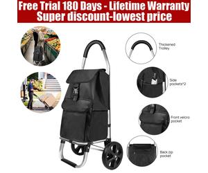 Xtra Large Shopping Trolley 40L LightWeight Strong Folding Cart Shopper 2 Wheels