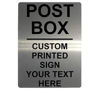 xtra-print 530 Personalised POST BOX Metal Plaque Sign For Door House Gate Letters Parcels (5x7 inches., Brushed Silver)