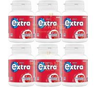 Xtra Strawberry Chewing Gum Bottle 46pcs x 6, Sugar-Free Fruity Snack for Fresh Breath Refreshment Tub