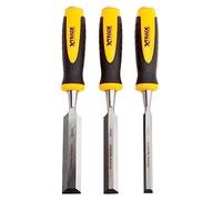 XTrade 3 Piece 12mm, 20mm, 25mm Hardened Steel, Soft Grip, Bevel Edge, Striking Cap Wood Chisel Set, X0900007
