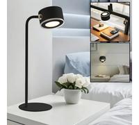 Xtralite Geo Circular Led Rechargeable Magnetic Desk Lamp, Wall Light And Clip On Light, Black