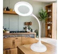 Xtralite Led White Desk Lamp With 3.5" Low Vision Aid Magnifier