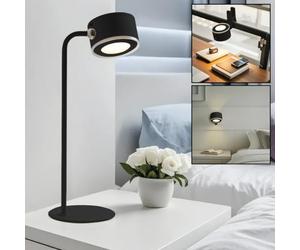 Xtralite Rechargeable Magnetic Desk & Bedside Lamp, Wireless LED Wall Light, Dimmable, 3 Colour Modes, Portable USB-C Reading Light, Black