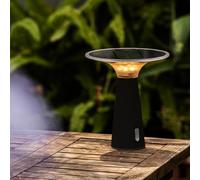 Xtralite Solar Rechargeable LED Table Lamp, Weatherproof Outdoor Solar & USB-C Rechargeable Lamp with Adjustable Brightness, 3 Colour Modes, Solaris, Black