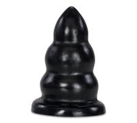 Xtrem Mission Black Takeover Vinyl Butt Plug Anal Waterproof With Flat Wide Base