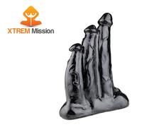 Xtrem Mission Triplicate 10 Inch Triple Black Dildo