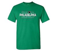Xtreme Apparrel Team Field Map Men's T-Shirt for Football Fans, Philadelphia - Kelly Green Shirt, XXXXL