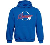 Xtreme Apparrel Team Vintage Style Men's Hoodie Sweatshirt for Baseball Fans, Chicago - Royal Hoodie, L