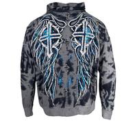 Xtreme Couture By Affliction Unisex Oversized Boxy Pullover Hoodie Judgement Night, Gray, XXL