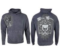 Xtreme Couture By Affliction Unisex Oversized Boxy Pullover Hoodie Ordained, Grey, L