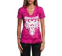 Xtreme Couture by Affliction Women's T-Shirt Rain, V-Neck T-Shirt, Pink with Eagle Design, Short Sleeve, Dirty Pink, XS