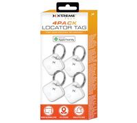 Xtreme Locator Tag 4-Pack Compatible with Apple Find My App (iOS only) Bluetooth Item Finder with Keychain, Key Finder, Live Location Tracker, 100dB Alert Ring, for Wallet, Keys, Pets, & Suitcases