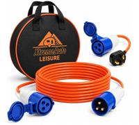 Xtremeauto 10M Caravan Electric Hook Up Cable Set - 16A 240V Camping Extension Lead with 16A to 13A Adapter & Water Resistant Storage Bag, IP44 for Caravan, Motorhome & Campervan