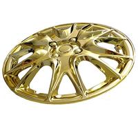 XtremeAuto 14" Gold Multi-Spoke Wheel Trim Hub Cap Covers Protectors - Includes Cable Ties And Chrome Valve Caps