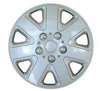 XtremeAuto® 14'' Madrid Sport Silver Car Wheel Trim Hub Cap Covers 7 Spoke - Includes Chrome Valve Caps and Silver Cable Ties