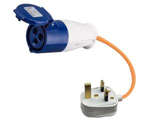 Xtremeauto 16amp to 13amp Adapter Caravan Hook Up Cable 240V 3 Pin UK Electric Hook Up For Camping, Caravan, Campervan Mains To UK Plugs Orange