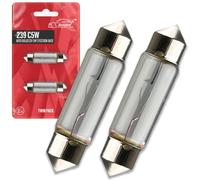 Xtremeauto 2x 239 C5W Festoon Bulbs 38mm - 12V 5W S8.5D SV8.5-8 Number Plate & Interior Car Light Bulbs, Warm White Replacement Twin Pack