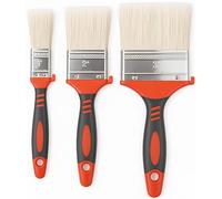Xtremeauto 3pc Paint Brush Set - Synthetic Bristle Brushes for Emulsion, Gloss, Varnish & Stains - Comfort-Grip Handles - Sizes: 1”, 2”, 3” - Ideal for Walls, Trim, Doors & DIY Painting