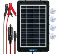 Xtremeauto 7.5W Solar Battery Trickle Charger & Maintainer - Waterproof 12V Solar Panel Charging Kit with Premium Cells - Portable for Car, Boat, Motorcycle, ATV, RV, Tractor, Marine