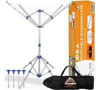 Xtremeauto Aluminium Rotary Washing Line Airers, Clothes Airer Outdoor, Portable, Foldable & Freestanding 4 Arm For Indoor & Outdoor Dryer Caravan,