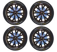 XtremeAuto® Black Silver Blue Red Wheel Trim Set x 4 (14" COMET BLACK & BLUE WHEEL TRIMS (WLW2-A16))