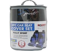 XtremeAuto© BLUE, RS LOGO, Front & Rear Car Seat Covers (8 Piece Set)