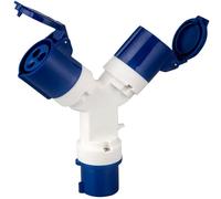 Xtremeauto Caravan Hook Up Cable 16amp Splitter - 2 Way Electric Hook Up Splitter, 16amp Splitter, Tents 16a Hook-Up Adapter, Camping Caravan Electric Hook Up Cable Mains Converter (2 Way Splitter)