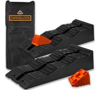 Xtremeauto CHOCKLOCK Caravan Levelling Ramps - 2 Pack Heavy Duty Motorhome Ramps with Chocks & Bag, UV-Resistant Non-Skid Campervan Blocks (5 Tonne Load) - Black