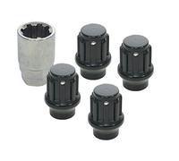XtremeAuto® CLOSED END Black Locking Anti Theft Wheel nuts, 4 x M12 x 1.5mm lug with 60 Degree Taper. Suitable for aftermarket alloy wheels.