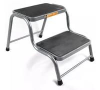 Xtremeauto Double Steel Caravan Step - Extra Large, Heavy Duty, Non-Slip, Versatile, Silver, Modern Steel Step Stool for Caravan, Motorhome, Campervan