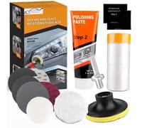 Xtremeauto Headlight Restoration Kit - Car Headlight Restorer Kit, Restore & Repair Yellow Faded Headlights, Car Headlight Restoration Kit Easy To Use With Drill Head, Rubbing Compound Coating