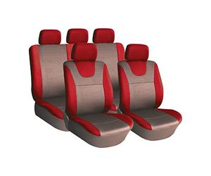 XtremeAuto© Prestige, Red Front & Rear Car Seat Covers: Soft Plush Velour (8 Piece Set)