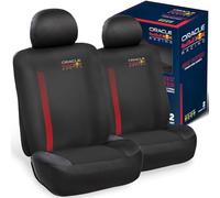 Xtremeauto Red Bull Racing Seat Covers - Universal Fit Front Pair, Durable Fabric With Power Bar Graphic & Oracle Logo, Protects From Spills, Stains & Damage