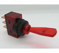XtremeAuto® Round 12V Dashboard Toggle Switch, with warning/indicator light. (Red)