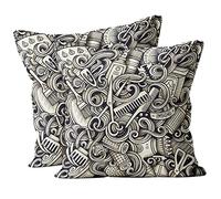 XtremePads Set of 2, Decorative Square Throw Pillow Case Cushion Cover, Graphic Hair Salon Pattern, 20X20 inch, for Couch Sofa Bedroom Chair Home Decor