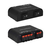 Xtrempro 61048 2 to 4 Way Speaker Switch, 1 in 2 Out to 1 in 4 Out Pair Stereo Selector W/Terminal Clamps Metal Non-Slip Box - Black