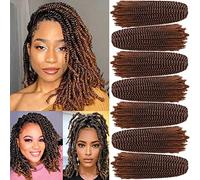 Xtrend 12 Inch 7 Packs Spring Twist Hair For Distressed Butterfly Locs Ombre Mini Twist Crochet Braiding Hair Synthetic Fluffy Hair Extension For Black Women (1B/30#)