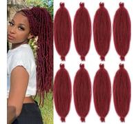 XTREND 16 Inch Soft Springy Afro Twist Hair Pre-Separated for Faux Locs - Bungundy Synthetic Extensions, Marley Spring Braiding for Black Women BUG#