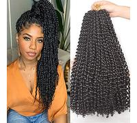 Xtrend 18 Inch 6 Packs Passion Twist Hair Bohemian Water Wave Crochet Braids Hair for Butterfly Locs 22 Strands/Pack Passion Twist Synthetic Braiding Hair Extensions for Black Women 2#