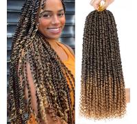 Xtrend 18 Inch 8Packs 12 Strands/Pack Pre-twisted Passion Twist Hair Pre looped Ombre Passion Twist Synthetic Braiding Hair Extensions for Black Women(T27#)