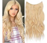 Xtrend 20Inch Invisible Wire Hair Extensions with Transparent Wire Adjustable Size Secure Clips Natural Straight Secret Miracle Hairpiece C8#