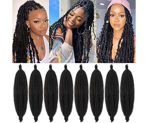 Xtrend 24 Inch Pre-Separated Springy Afro Twist Hair 8 Packs Pre-Fluffed Spring Twist Hair for Distressed Soft Locs Natural Black Long Marley Twist Braiding Hair Synthetic Hair Extension 1B#